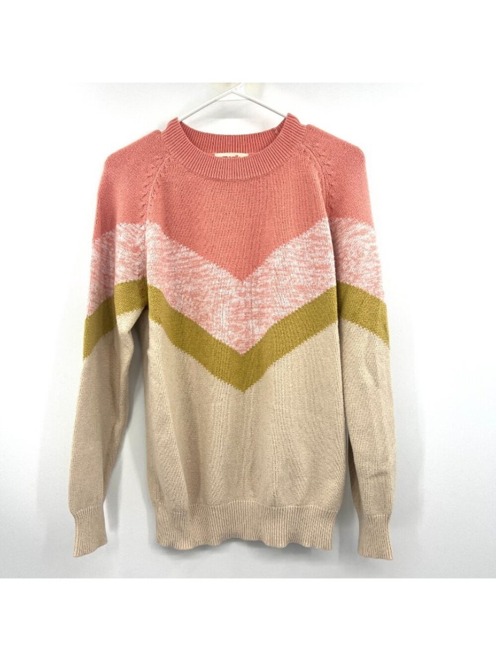 Vintage Mazik Chevron Patterned Colorblock Sweater Women's Medium